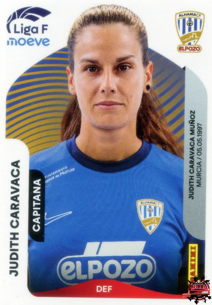 Cromo Trading Card Fútbol-Judith Caravaca-Alhama CF. El Pozo-Panini Liga F Moeve 2025-2026-8A-Basico