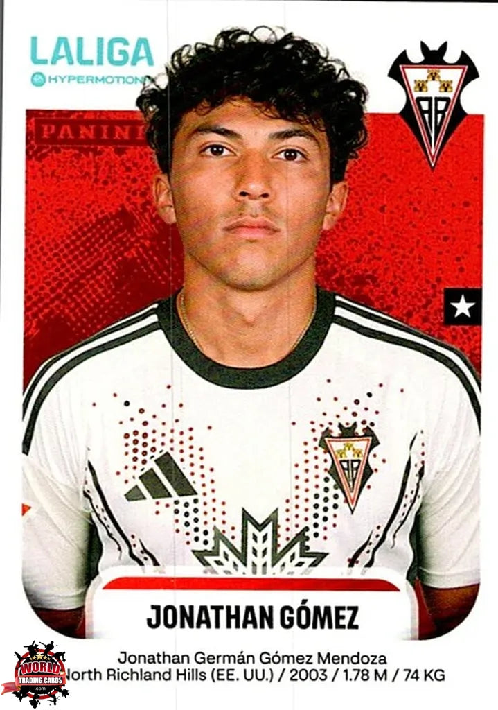 Cromo Trading Card Fútbol-Jonathan Gómez-Albacete Balompié-Panini La Liga HypermotionV 2025-2026-9B-Basico