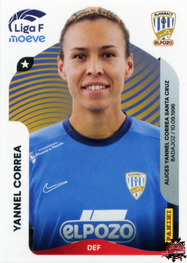 Cromo Trading Card Fútbol-Yannel Correa-Alhama CF. El Pozo-Panini Liga F Moeve 2025-2026-9-Basico