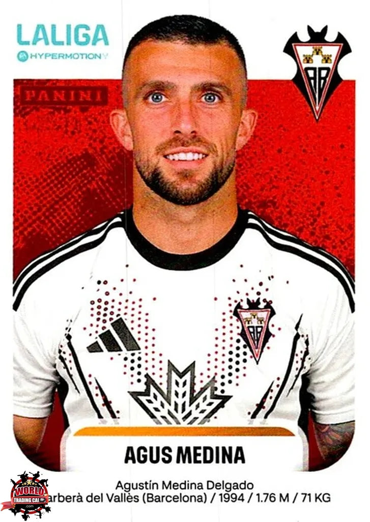 Cromo Trading Card Fútbol-Agus Medina-Albacete Balompié-Panini La Liga HypermotionV 2025-2026-12-Basico