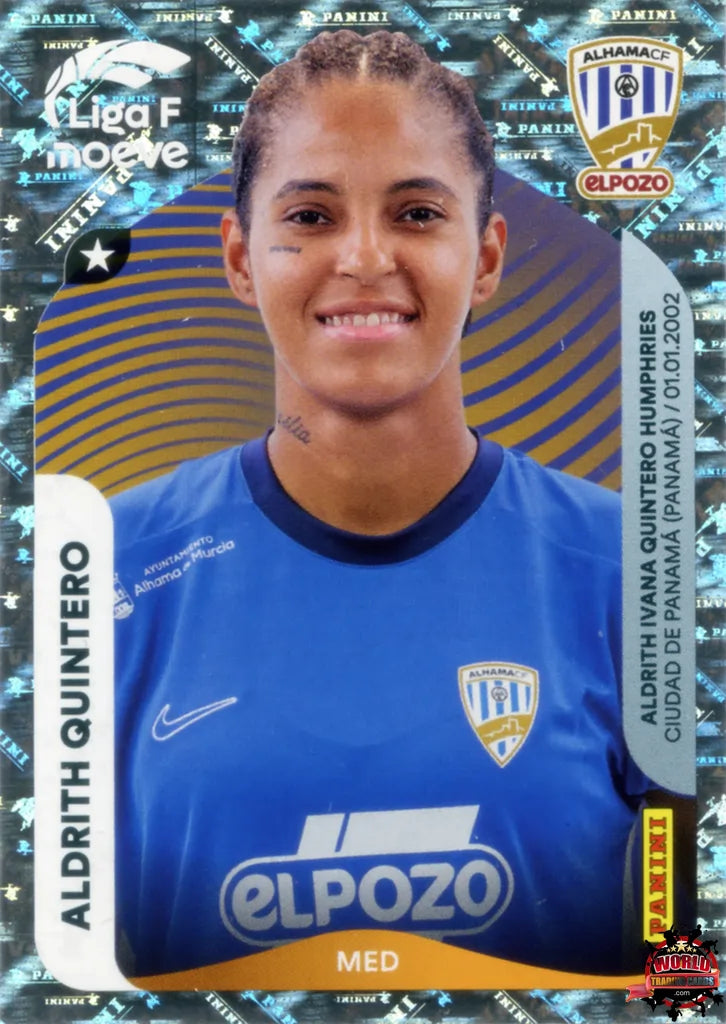 Cromo Trading Card Fútbol-Aldrith Quintero-Alhama CF. El Pozo-Panini Liga F Moeve 2025-2026-13-Brillante