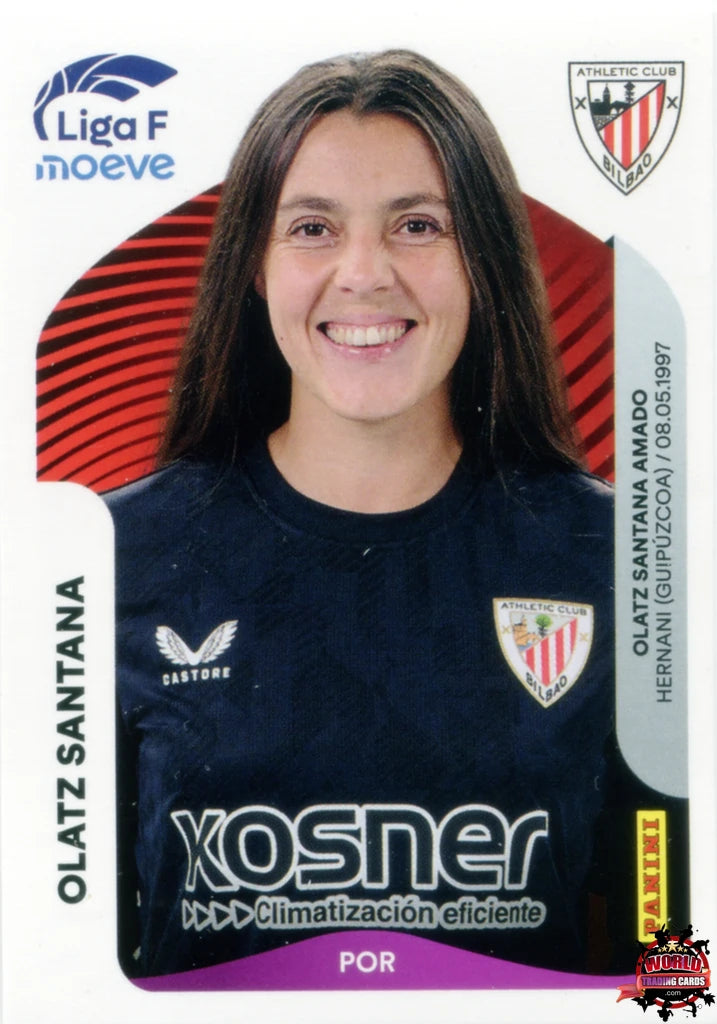 Cromo Trading Card Fútbol-Olatz Santana-Athletic Club-Panini Liga F Moeve 2025-2026-25-Basico