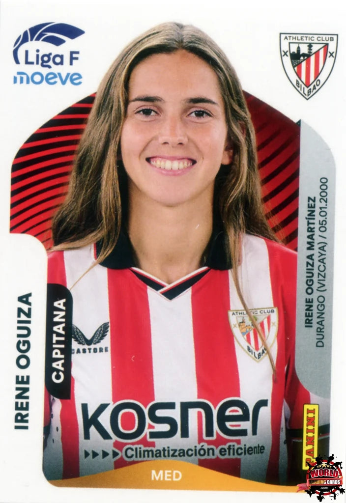 Cromo Trading Card Fútbol-Irene Oguiza (Capitana)-Athletic Club-Panini Liga F Moeve 2025-2026-32-Basico