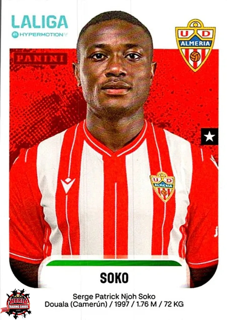 Cromo Trading Card Fútbol-Soko-UD Almería-Panini La Liga HypermotionV 2025-2026-39-Basico