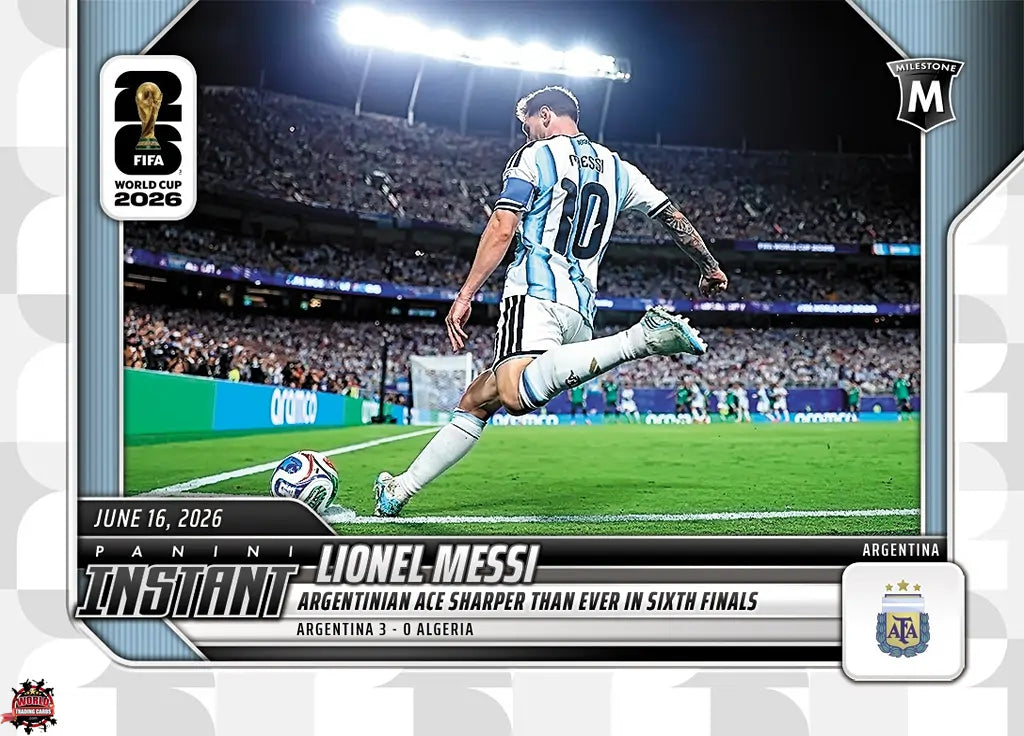 PIWC045 | Panini | FIFA World Cup | 2026 | PANINI INSTANT | Lionel Messi | Base | Exclusive USA | Limited Editions | PREORDEN | ENVÍO 40 días aproximadamente desde la fecha de compra.