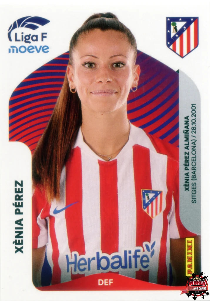 Cromo Trading Card Fútbol-Xènia Pérez-Atlético de Madrid-Panini Liga F Moeve 2025-2026-47 A -Basico