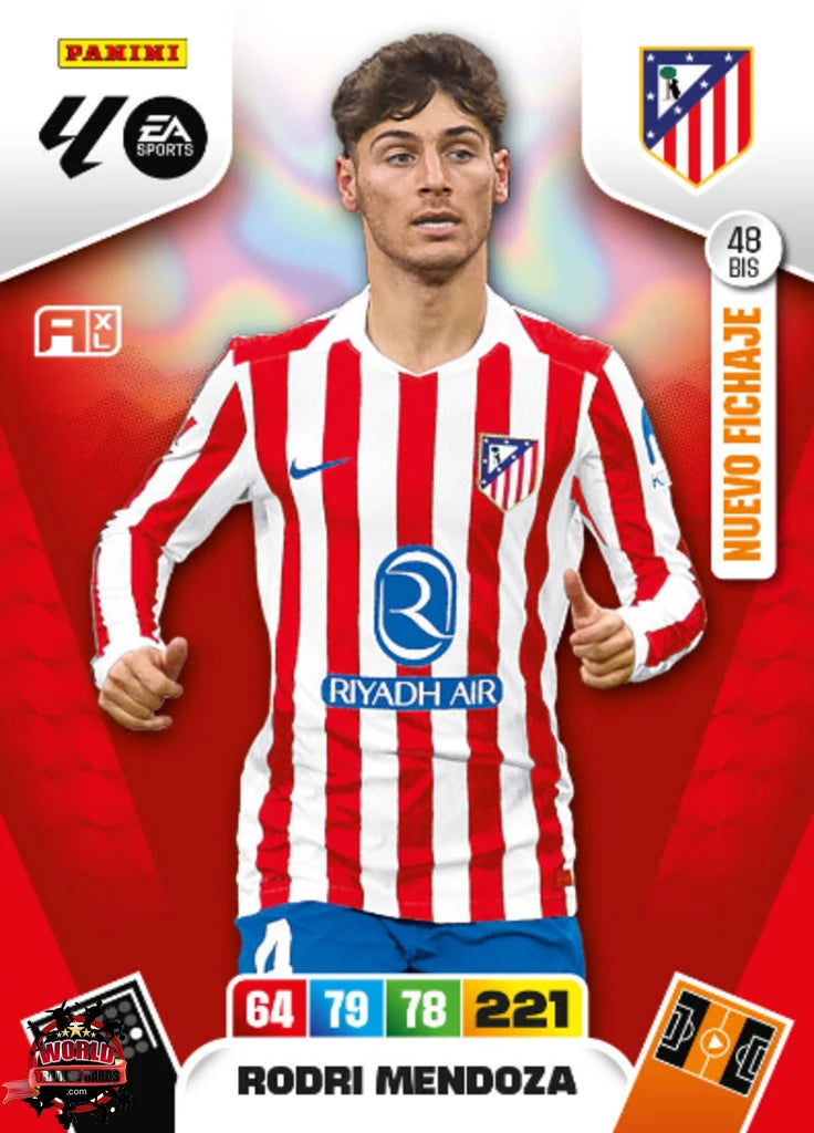 #048 Bis | Adrenalyn XL | La Liga | 2025-2026 | Rodri Mendoza | Atletico de Madrid | Nuevo Fichaje
