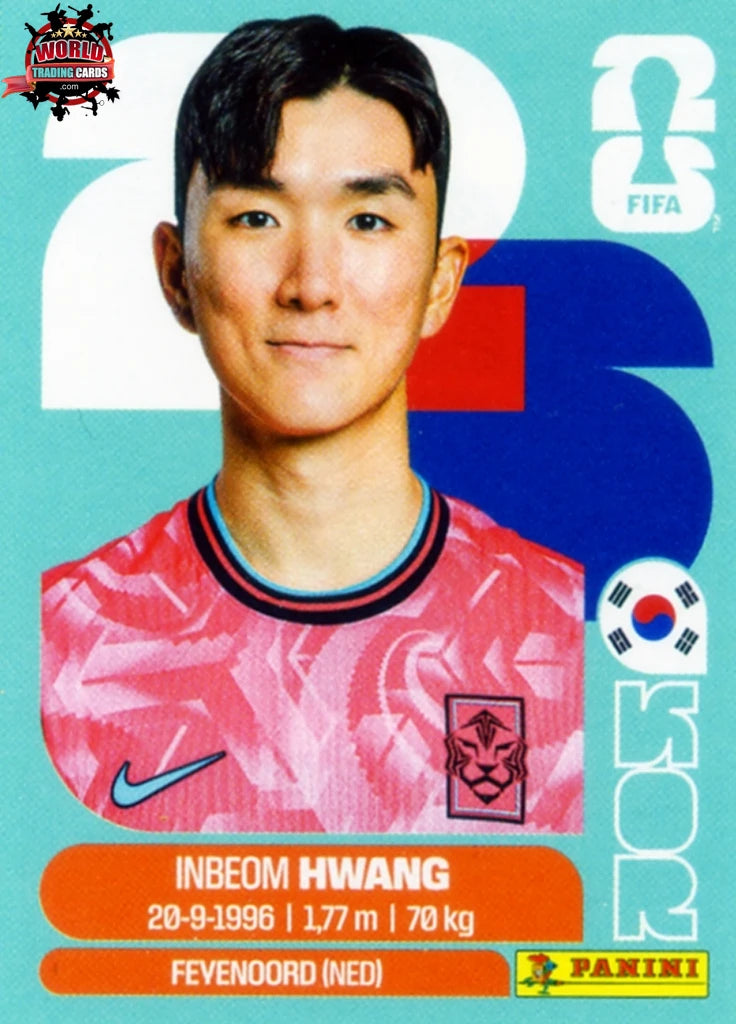 #KOR011 | Panini | Fifa World Cup Stickers | 2026 | In-beom Hwang | South Korea | Base