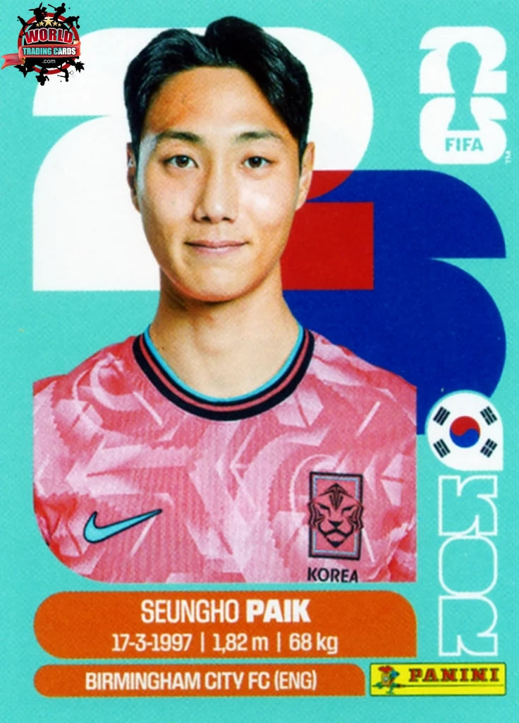 #KOR014 | Panini | Fifa World Cup Stickers | 2026 | Seung-ho Paik | South Korea | Base