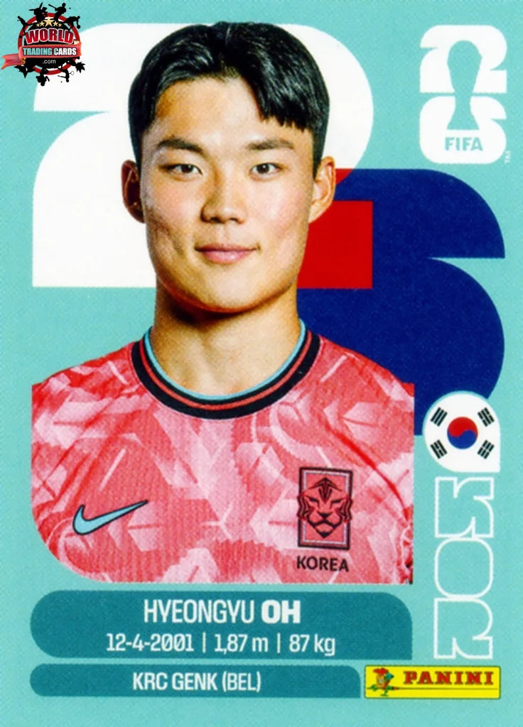 #KOR020 | Panini | Fifa World Cup Stickers | 2026 | Hyeon-Gyu Oh | South Korea | Base