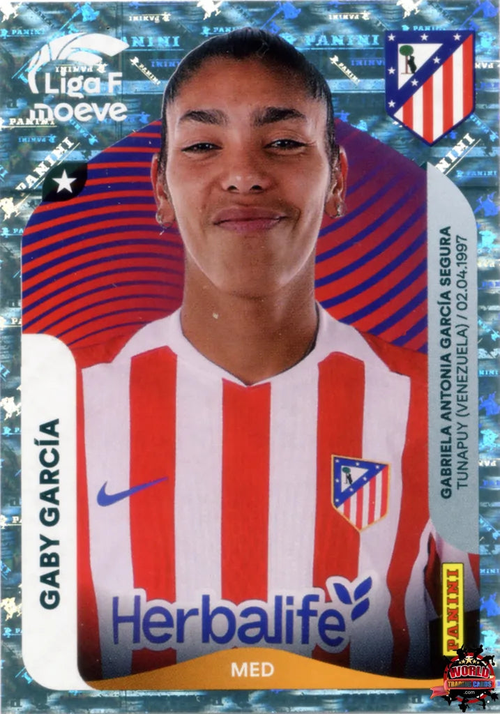Cromo Trading Card Fútbol-Gaby García-Atlético de Madrid-Panini Liga F Moeve 2025-2026-52-Brillante