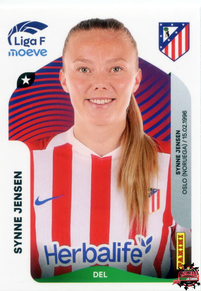 Cromo Trading Card Fútbol-Synne Jensen-Atlético de Madrid-Panini Liga F Moeve 2025-2026-57-Basico