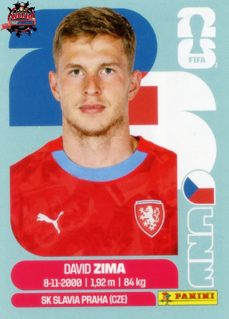 #CZE008 | Panini | Fifa World Cup Stickers | 2026 | David Zima | Czechia | Base