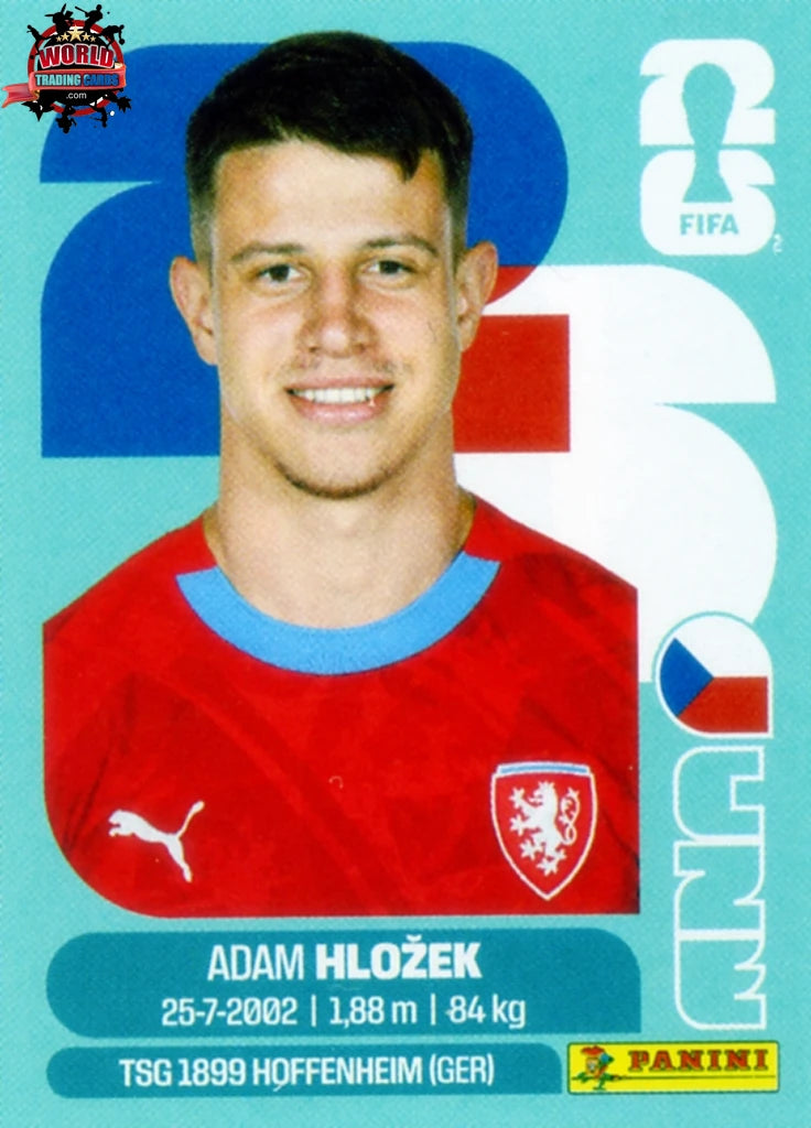 #CZE019 | Panini | Fifa World Cup Stickers | 2026 | Adam Hlozek | Czechia | Base