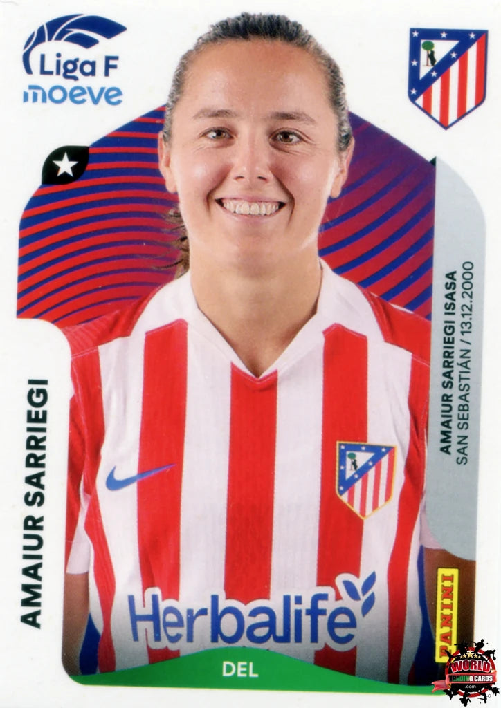 Cromo Trading Card Fútbol-Amaiur Sarriegi-Atlético de Madrid-Panini Liga F Moeve 2025-2026-61-Basico