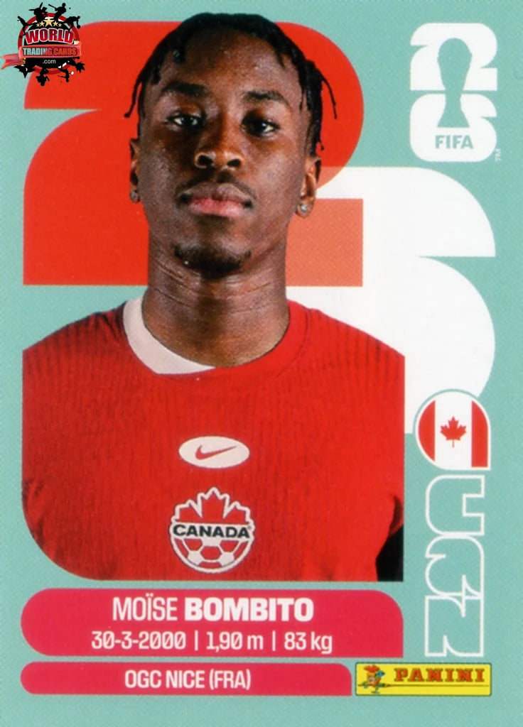 #CAN008 | Panini | Fifa World Cup Stickers | 2026 | Moïse Bombito | Canada | Base