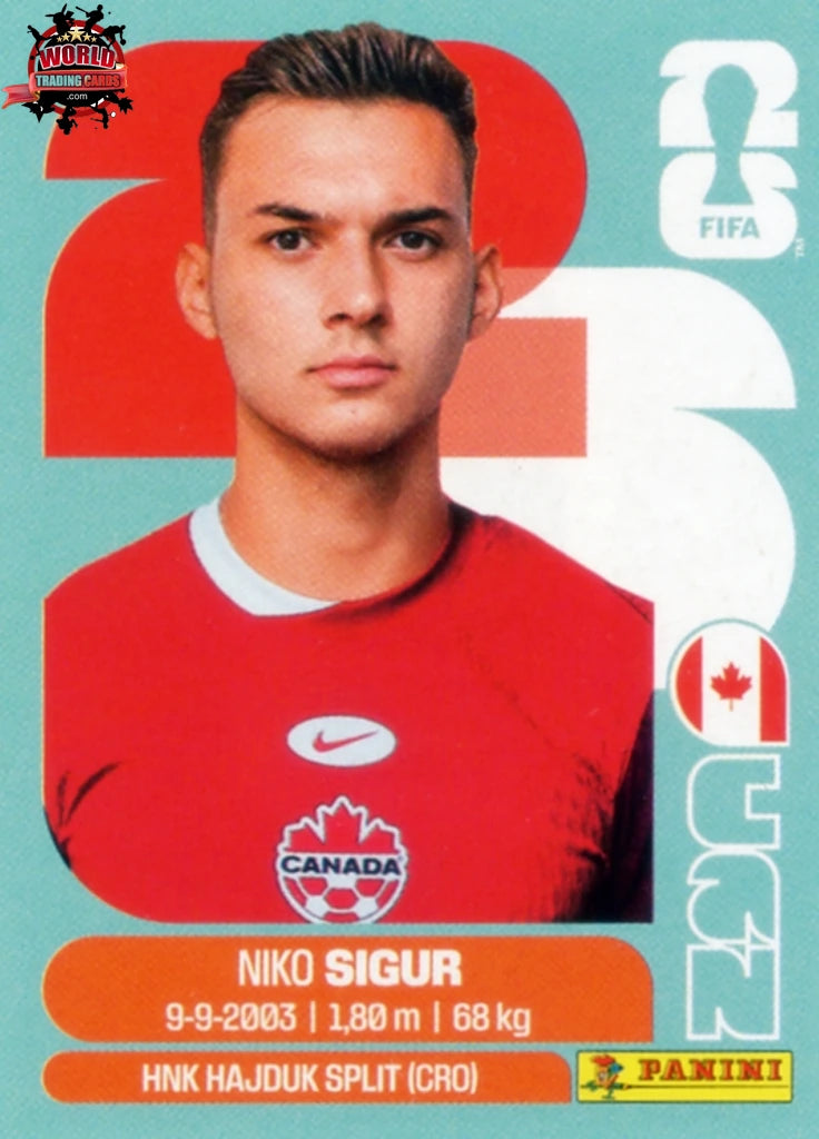 #CAN016 | Panini | Fifa World Cup Stickers | 2026 | Niko Sigur | Canada | Base