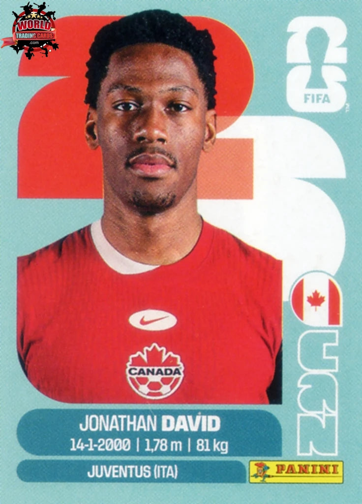 #CAN020 | Panini | Fifa World Cup Stickers | 2026 | Jonathan David | Canada | Base