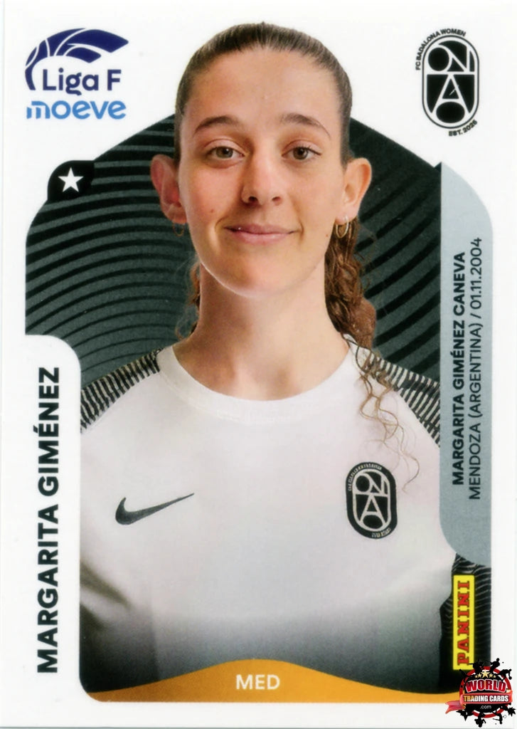 Cromo Trading Card Fútbol-Margarita Giménez-FC Badalona Women-Panini Liga F Moeve 2025-2026-73 B -Basico
