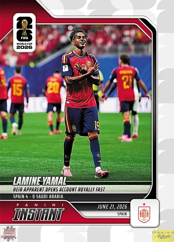 PIWC079 | Panini | FIFA World Cup | 2026 | PANINI INSTANT | Lamine Yamal | Base | Exclusive USA | Limited Editions | PREORDEN | ENVÍO 40 días aproximadamente desde la fecha de compra.