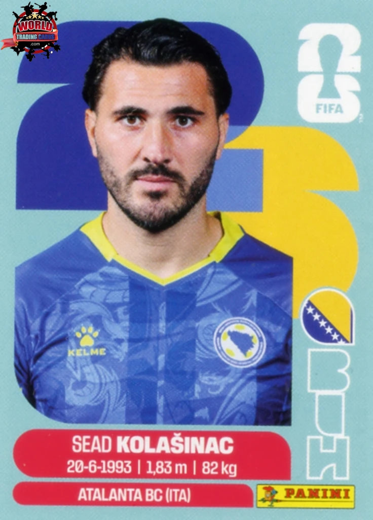 #BIH004 | Panini | Fifa World Cup Stickers | 2026 | Sead Kolasinac | Bosnia and Herzegovina | Base