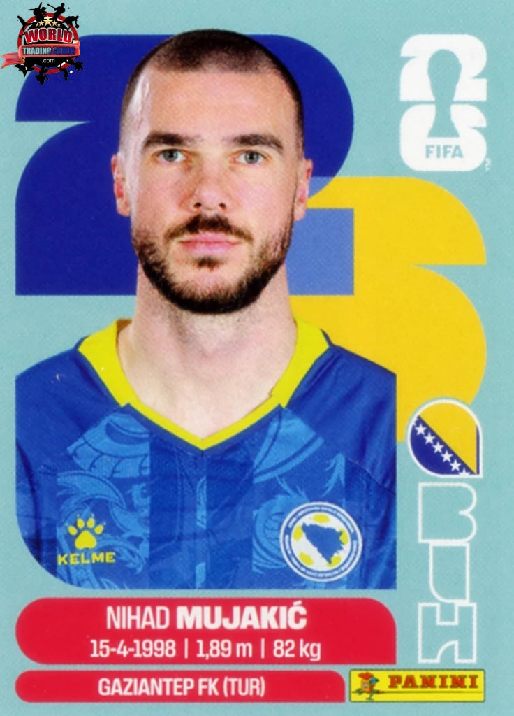 #BIH006 | Panini | Fifa World Cup Stickers | 2026 | Nihad Mujakic | Bosnia and Herzegovina | Base