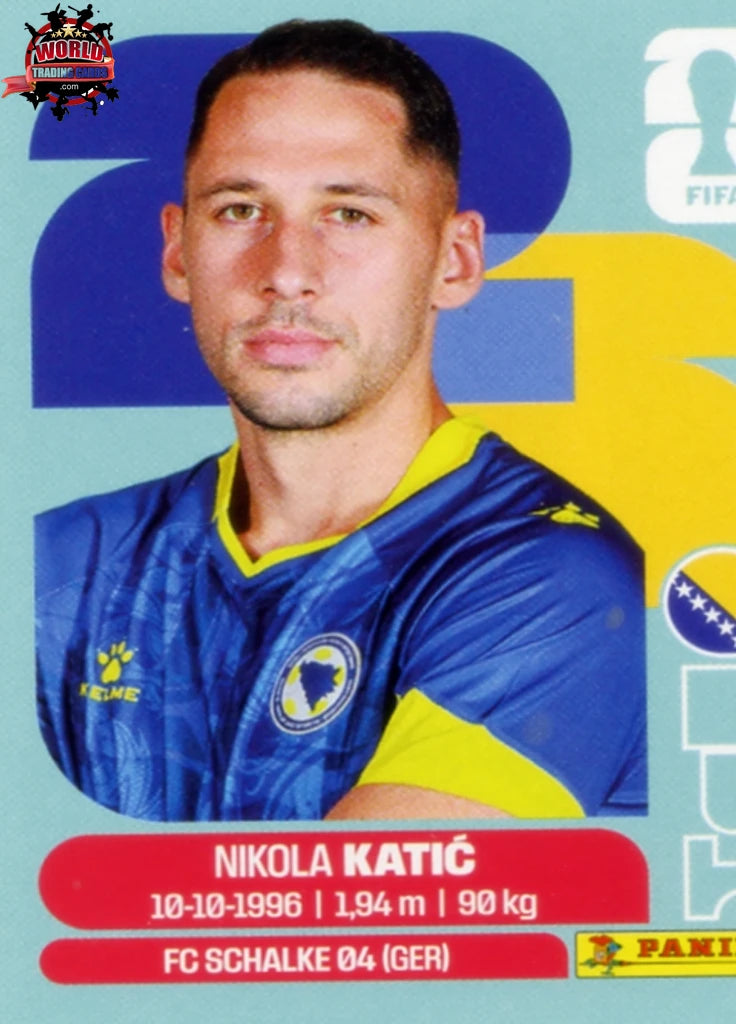 #BIH007 | Panini | Fifa World Cup Stickers | 2026 | Nikola Katic | Bosnia and Herzegovina | Base