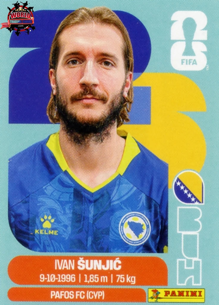 #BIH011 | Panini | Fifa World Cup Stickers | 2026 | Ivan Sunjic | Bosnia and Herzegovina | Base