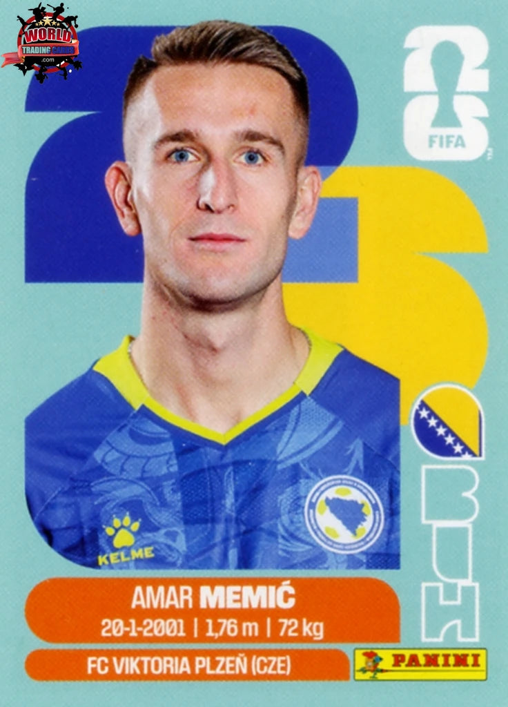 #BIH016 | Panini | Fifa World Cup Stickers | 2026 | Amar Memic | Bosnia and Herzegovina | Base