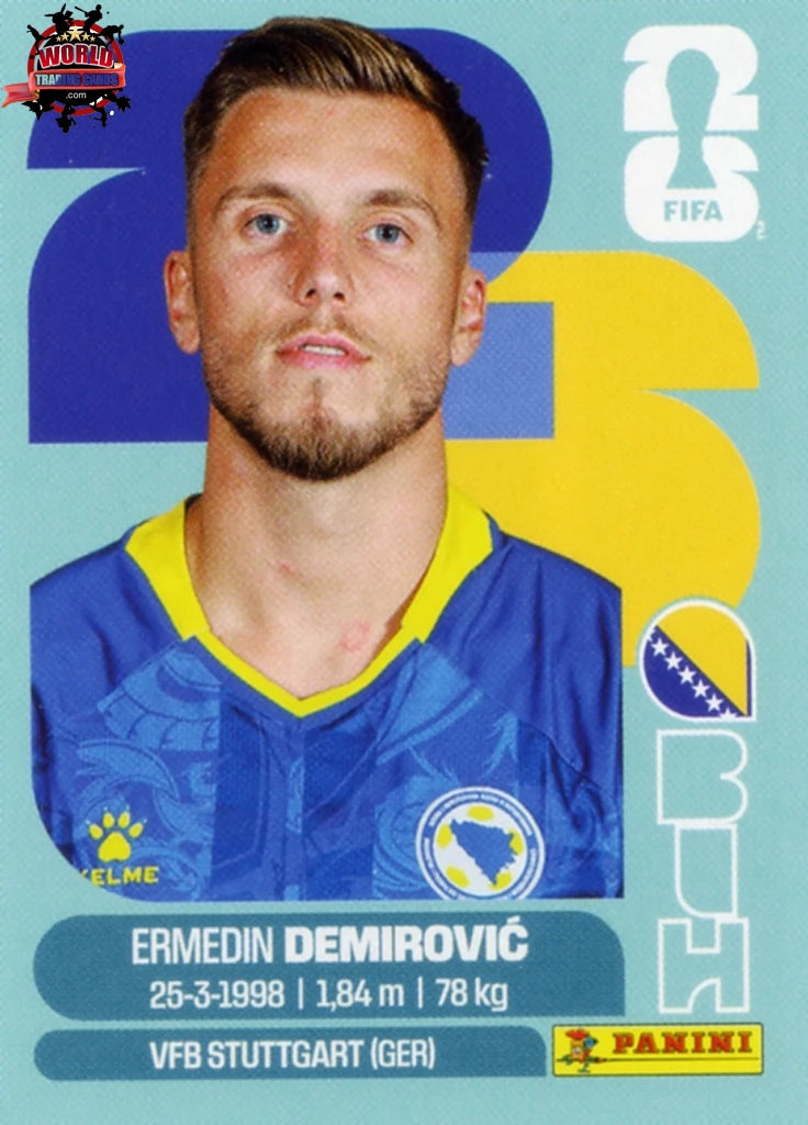 #BIH017 | Panini | Fifa World Cup Stickers | 2026 | Ermedin Demirovic | Bosnia and Herzegovina | Base