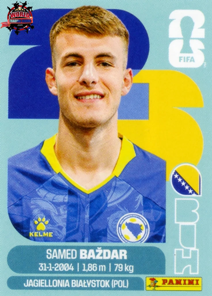 #BIH019 | Panini | Fifa World Cup Stickers | 2026 | Samed Bazdar | Bosnia and Herzegovina | Base