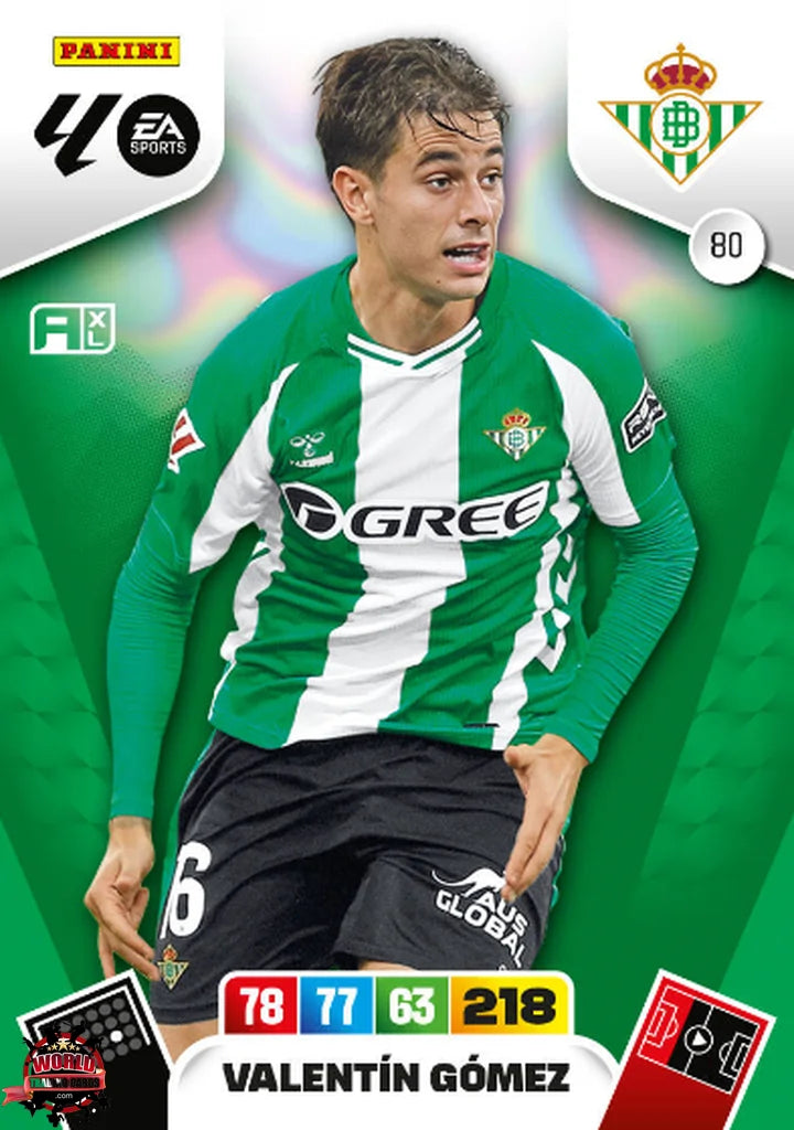 Valentín Gómez - Real Betis - Panini Adrenalyn XL - 2025-2026 - 80 - Basico