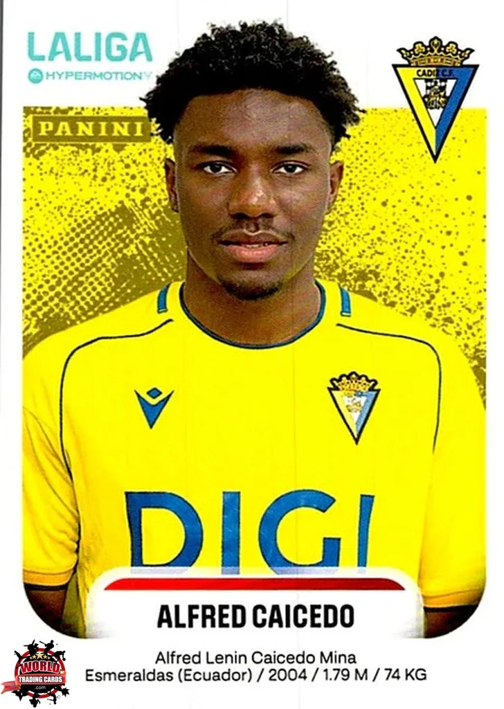 Football Trading Card-Alfred Caicedo-Cádiz CF-Panini La Liga Football Trading Card-Alfred Caicedo-Cádiz CF-Panini La Liga