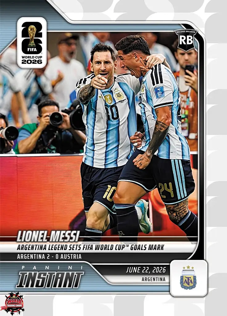 PIWC088 | Panini | FIFA World Cup | 2026 | PANINI INSTANT | Lionel Messi | Base | Exclusive USA | Limited Editions | PREORDEN | ENVÍO 40 días aproximadamente desde la fecha de compra.