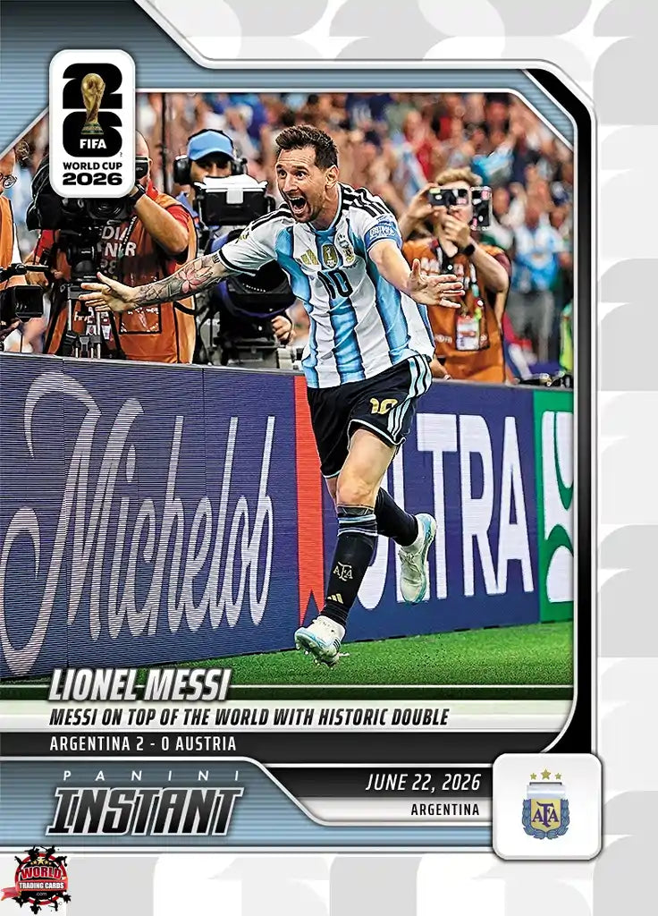 PIWC089 | Panini | FIFA World Cup | 2026 | PANINI INSTANT | Lionel Messi | Base | Exclusive USA | Limited Editions | PREORDEN | ENVÍO 40 días aproximadamente desde la fecha de compra.