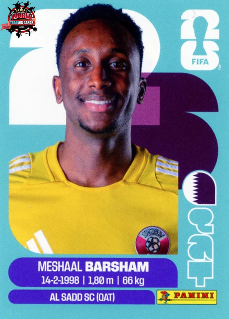 #QAT002 | Panini | Fifa World Cup Stickers | 2026 | Meshaal Barsham | Qatar | Base