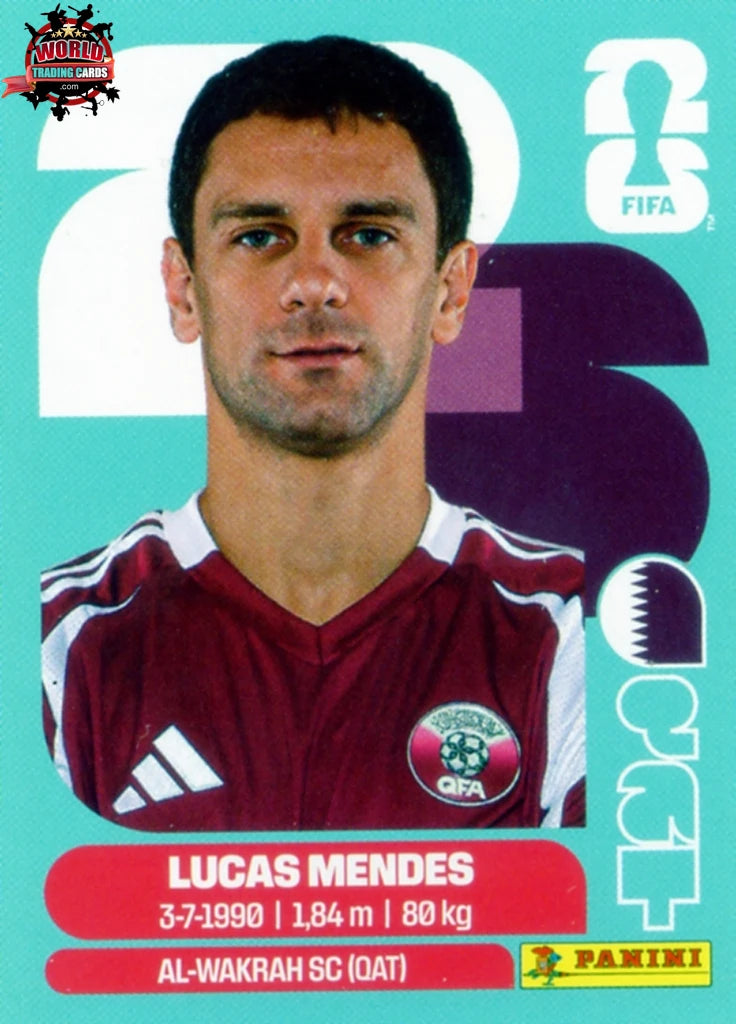 #QAT004 | Panini | Fifa World Cup Stickers | 2026 | Lucas Mendes | Qatar | Base