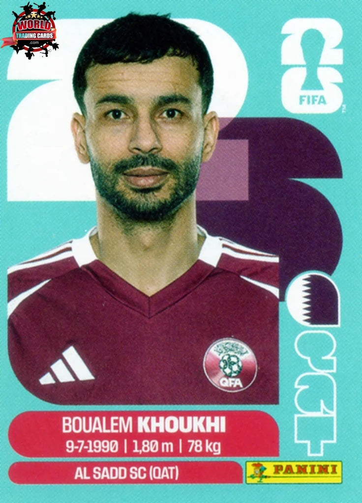 #QAT006 | Panini | Fifa World Cup Stickers | 2026 | Boualem Khoukhi | Qatar | Base