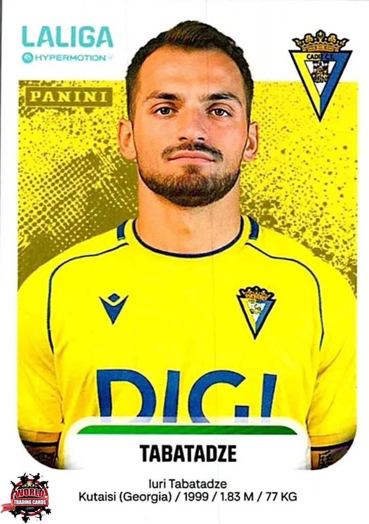 Cromo Trading Card Fútbol-Tabatadze -Cádiz CF-Panini La Liga HypermotionV 2025-2026-93A-Basico
