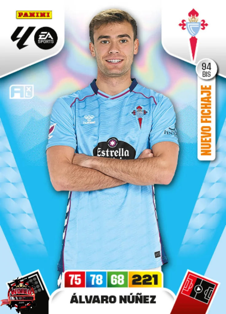 #094 Bis | Adrenalyn XL | La Liga | 2025-2026 | Álvaro Núñez | RC Celta | Nuevo Fichaje