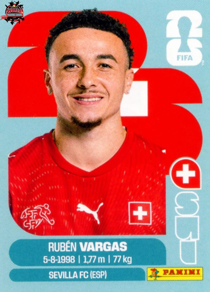 #SUI018 | Panini | Fifa World Cup Stickers | 2026 | Ruben Vargas | Switzerland | Base - International version