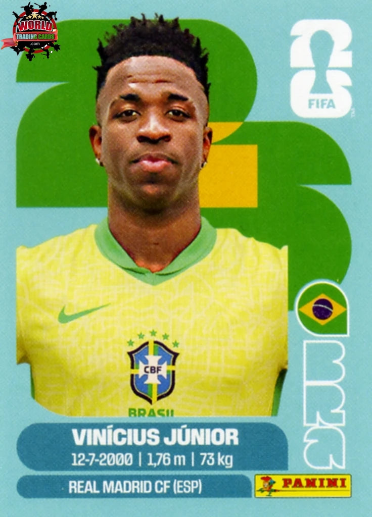 #BRA014 | Panini | Fifa World Cup Stickers | 2026 | Vinicius Júnior | Brazil | Base - International version