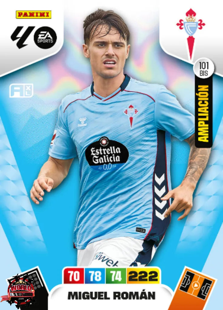 #101 Bis | Adrenalyn XL | La Liga | 2025-2026 | Miguel Román | RC Celta | Ampliacion
