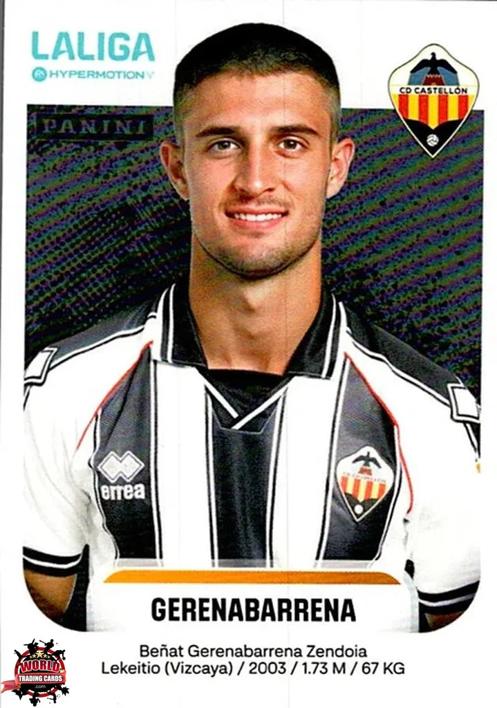 Cromo Trading Card Fútbol-Gerenabarrena-CD Castellón-Panini La Liga HypermotionV 2025-2026-107A-Basico