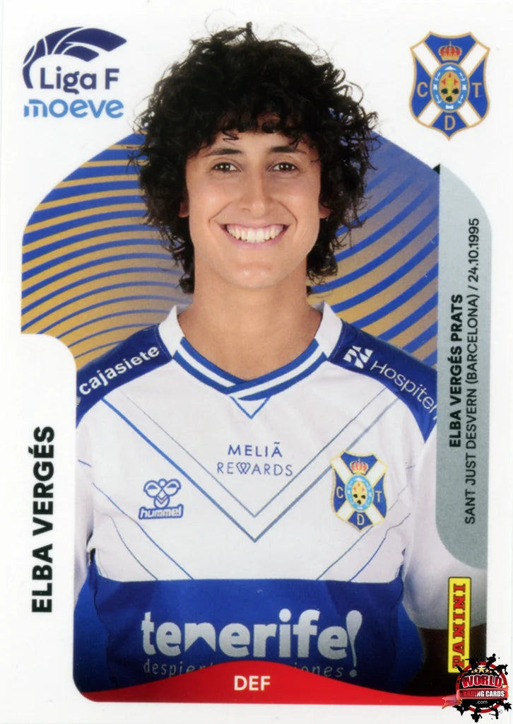 Cromo Trading Card Fútbol-Elba Vergés-Costa Adeje Tenerife-Panini Liga F Moeve 2025-2026-109-Basico