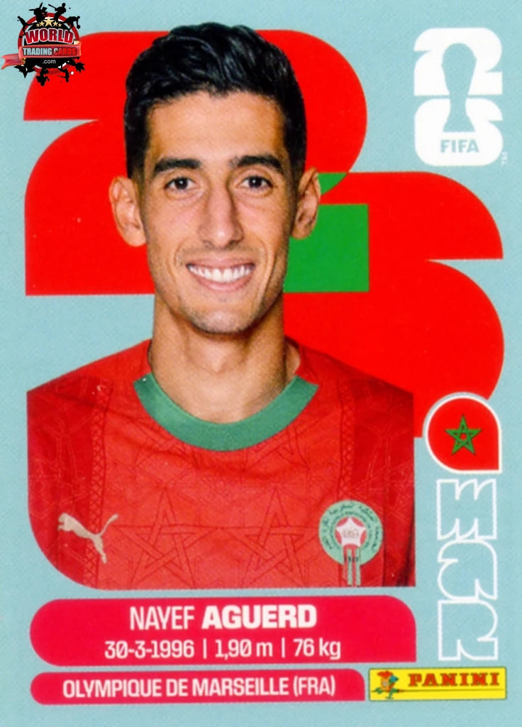 #MAR006 | Panini | Fifa World Cup Stickers | 2026 | Nayef Aguerd | Morocco | Base - International version