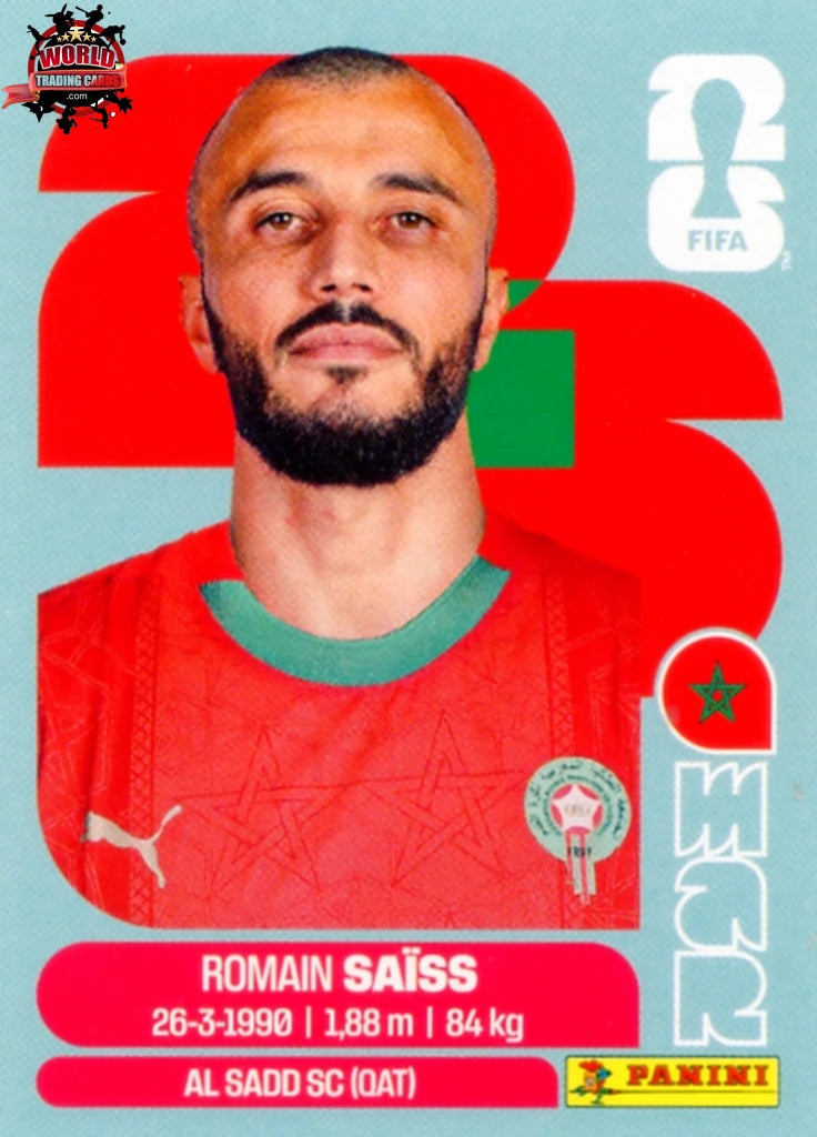 #MAR007 | Panini | Fifa World Cup Stickers | 2026 | Roman Saiss | Morocco | Base - International version