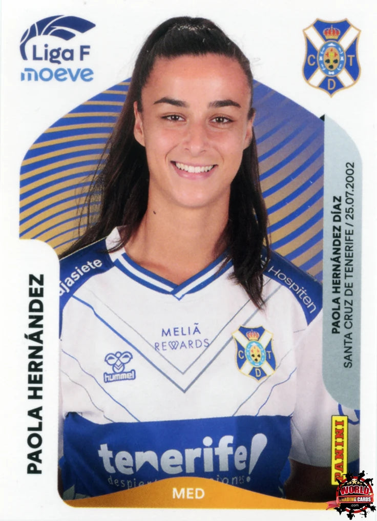 Cromo Trading Card Fútbol-Paola Hernández-Costa Adeje Tenerife-Panini Liga F Moeve 2025-2026-117-Basico