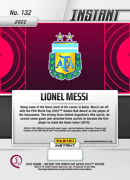 Lionel Messi - 2022 - Panini Instant FIFA World Cup Qatar - #132 - World Trading Cards