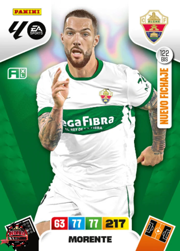 #122 Bis | Adrenalyn XL | La Liga | 2025-2026 | Morente | Elche CF | Nuevo Fichaje